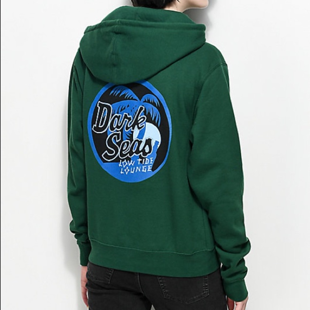 Dark Seas Night Cap Hoodie Sweater M green